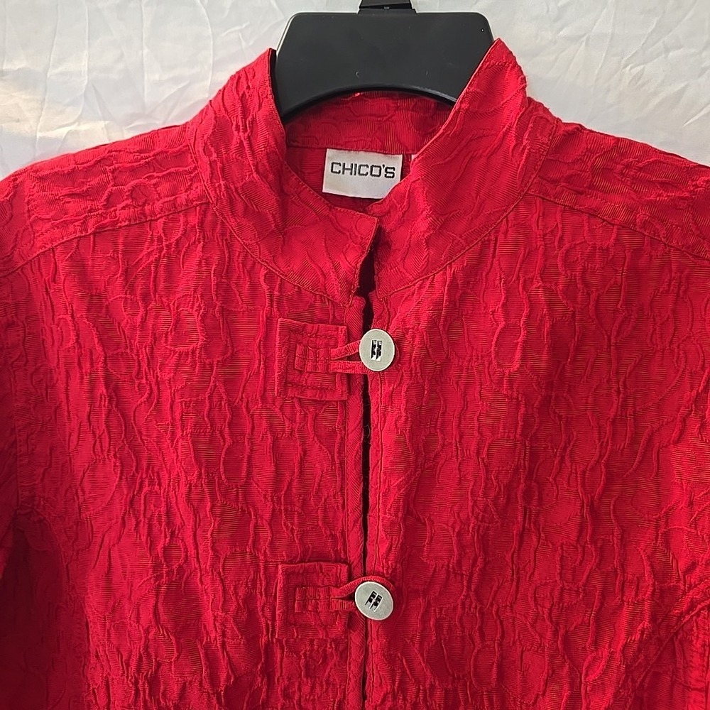 Chicos Button Down Top Light Jacket Cardigan Crin… - image 7